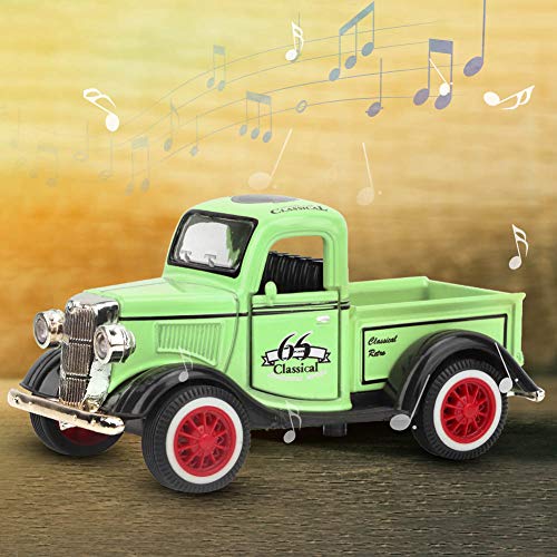 NIZUUONE Legierung Zurückziehen Auto Spielzeug Pickup LKW Modell Diecast Spielzeug Sound Licht Auto Fahrzeug Spielzeug für Mädchen (Green) von NIZUUONE