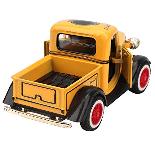 NIZUUONE Legierung Zurückziehen Auto Spielzeug Pickup LKW Modell Diecast Spielzeug Sound Licht Auto Fahrzeug Spielzeug für Mädchen (Yellow) von NIZUUONE