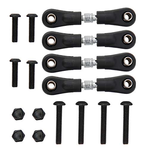 NIZUUONE Lenkstockstange Set, 4pcs Metall Lenkung Stange Stange Set mit M3 -Sechskantschrauben für 1/10 RC -Flachautos Ersatzzubehör (42-50) von NIZUUONE