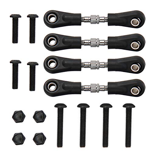 NIZUUONE Lenkstockstange Set, 4pcs Metall Lenkung Stange Stange Set mit M3 -Sechskantschrauben für 1/10 RC -Flachautos Ersatzzubehör (46-55) von NIZUUONE