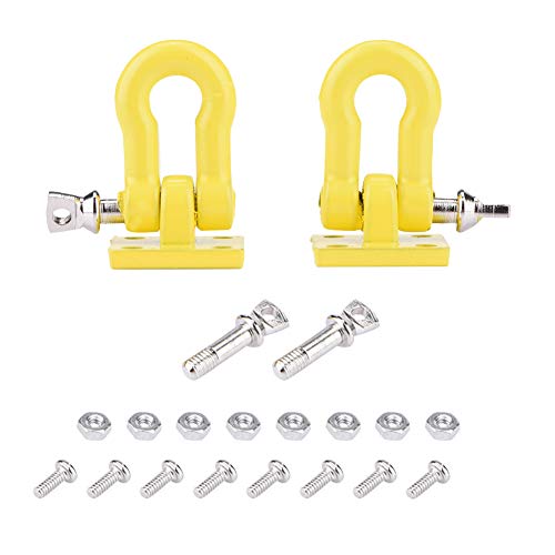 NIZUUONE RC Anhängerhaken, 2 Stück Anhängerhaken aus Aluminiumlegierung, 1/10 RC Kletterauto Crawler Truck Teil Zubehör (Yellow) von NIZUUONE