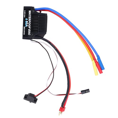 NIZUUONE RC Car ESC 60A Wasserdichter Bürstenloser Elektronischer Geschwindigkeitsregler für Hochleistungsrennen von NIZUUONE