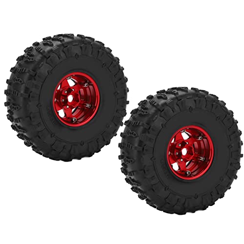 NIZUUONE RC-Crawler-Räder RC-Crawler-RäderRC-Crawler-Reifen, 2 Stück 1,9-Zoll-Felge und Reifen Hervorragender Grip Rutschfester Effekt Hervorragende Haltbarkeit 1,9-Zoll-Gummireifen für von NIZUUONE