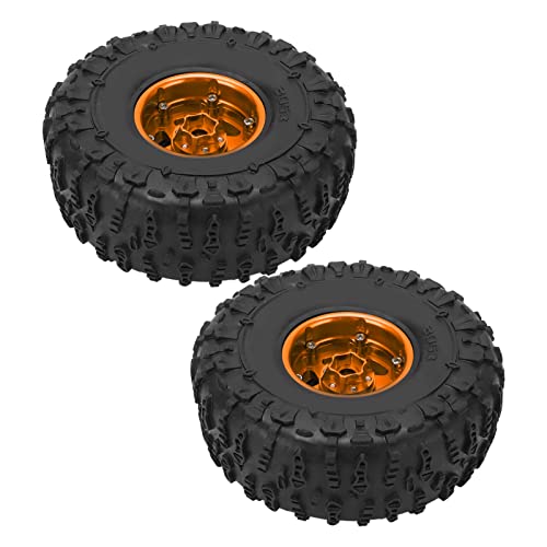 NIZUUONE RC-Crawler-Räder RC-Crawler-RäderRC-Crawler-Reifen, 2 Stück 1,9-Zoll-Felge und Reifen Hervorragender Grip Rutschfester Effekt Hervorragende Haltbarkeit 1,9-Zoll-Gummireifen für von NIZUUONE