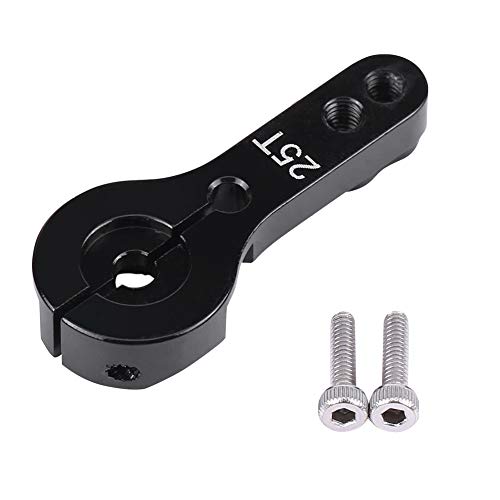 NIZUUONE RC Servohorn, Aluminiumlegierung 5 Farben 25mm 25 Zähne Halber Servohornarm mit Schraube für Futaba/Ace/TowerPro MG (Black) von NIZUUONE