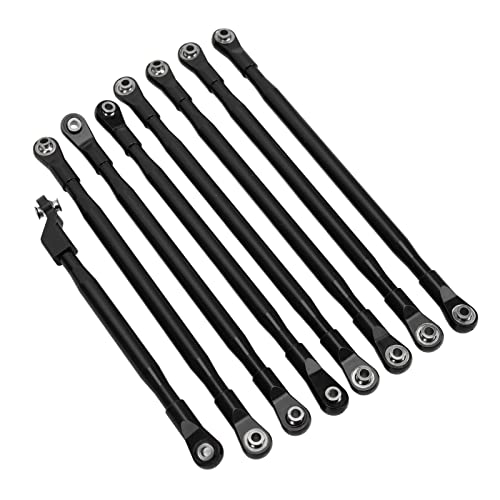 NIZUUONE RC Zugstange RC Rod Linkage SetRC Zugstange, Praktisches RC Rod Linkage Set Aluminium Rostschutz Anti Squatting RC Metal Rod Linkfür Axial SCX6 JLUVehicle Scale Zubehör (Black) von NIZUUONE