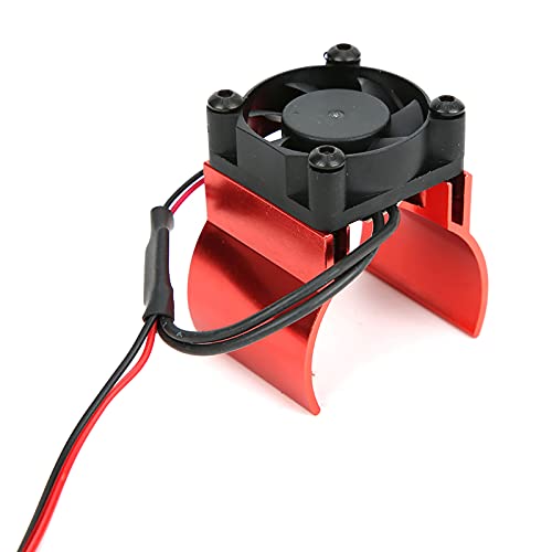 NIZUUONE Rc-Motor-Kühlkörper mit Lüfter, Hohe Geschwindigkeitsableitung, Rc-Lüfter für 4 1 10 Rc-Auto (Rot) von NIZUUONE