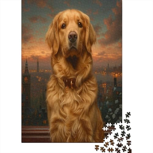 Golden Retriever Puzzle 1000 Teile Puzzle Für Erwachsene Und Kinder Ab 14 Jahren Puzzel 1000pcs (75x50cm) von NJOFERDIN