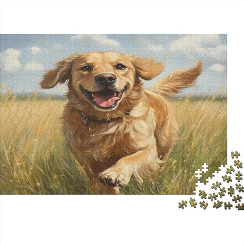 Golden Retriever Puzzle 1000 Teile Puzzle Für Erwachsene Und Kinder Ab 14 Jahren Puzzel 1000pcs (75x50cm) von NJOFERDIN