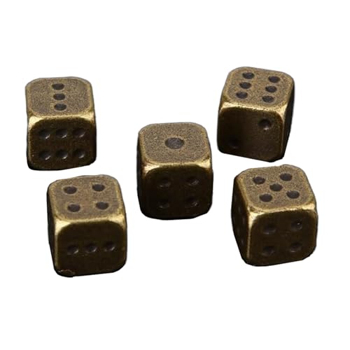 Solid Brass Pair Dice Antique Finish 6 Side Dice Vintage Decor 5pcs Antique Metal Brass 6 Side Dice Square Corner Dice Alloy Dice Solid Metal Dice Set von NKNLKS