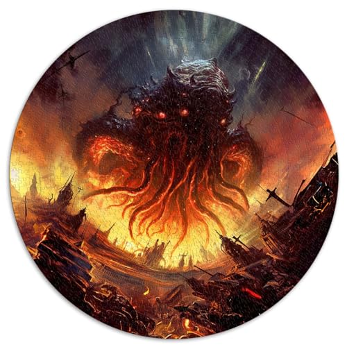 1000 Teile Puzzle Cthulhu-Invasion Puzzles aus Pappe, Geschenk für Kinder ab 12 Jahren. Interessante Puzzles zur Stressreduzierung, 67,5 x 67,5 cm von NLEZIZ