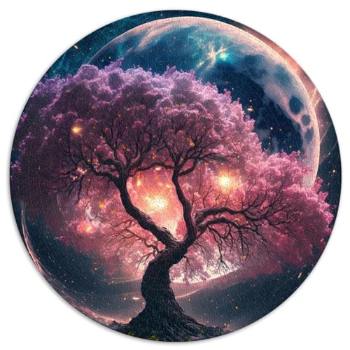 1000-teiliges Puzzle Erwachsene Kinder, kosmischer Sakura-Baum, Puzzle Kinder, recycelter Karton, Frauen Männer, Puzzle zum Anfassen, Familiendekoration, 26,57 x 26,57 Zoll von NLEZIZ