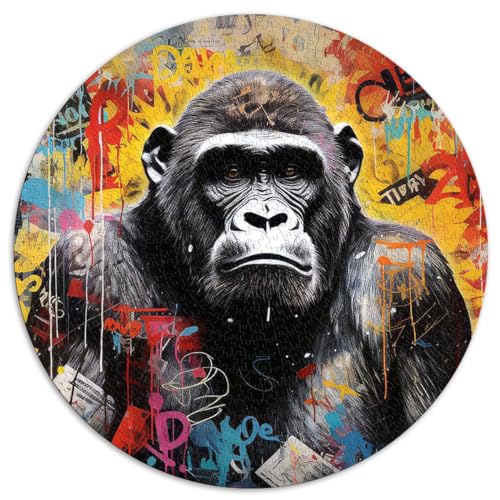 NLEZIZ Banksy-Stil Gorilla-Art Puzzle, 1000 Teile, Premium-Puzzle aus 100% recyceltem Karton, für Erwachsene und Kinder ab 7 Jahren, 67,5 x 67,5 cm von NLEZIZ