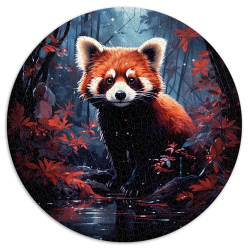 Bunter roter Panda, Erwachsenenpuzzles Erwachsene, 1000-teilige Puzzles, hochwertiges, 100% recyceltes Brett Erwachsene, Puzzle-Geschenke, herausfordernde Spielgeschenke, 67,5 x 67,5 cm von NLEZIZ