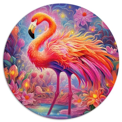 Puzzle für Erwachsene, 1000 Teile, Kunst, Psychedelischer Flamingo, lustiges Puzzle, Papppuzzle für Erwachsene und Jugendliche ab 12 Jahren, Lernpuzzle, 26,57 x 26,57 Zoll von NLEZIZ