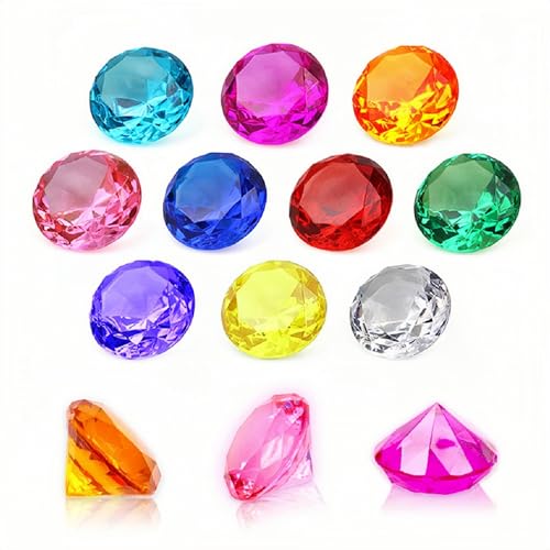 NLR [20stück 4cm] Große Größe Kinder Diamant Acryl Edelstein Spielzeug, Piraten-Schatzsuche|Ostereier-Füller|Tauchlehrer|Gefälligkeiten der Partei, Geschenk zu Geburtstags-/Weihnachts-/Osterpreisen von NLR FUN