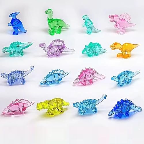 NLR FUN Dinosaurier-Edelsteine aus Acryl, 250 g, 47 Stück, 11 einzigartige Formen, Fingerdinosaurier, festliche Party-Heimdekoration, Preisauszeichnungen, Geschenktütenfüller, Gastgeschenke, Geschenk von NLR FUN