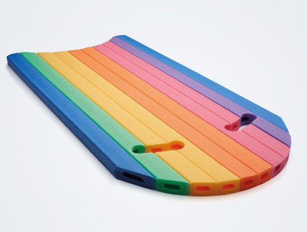 Schwimmbrett Comfy Twin Schwimmhilfe mit 2 Griffen | in Regenbogenfarben von NMC (Hersteller von synthetischer Schaumstoffe)