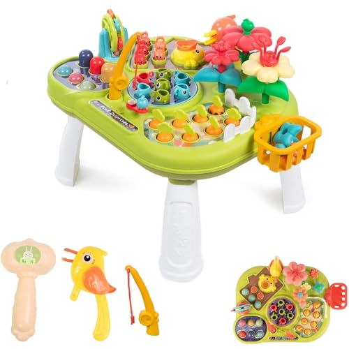 NMM Baby Spieltisch-Baby Spielzeug 9 in 1 Spieltisch, Verschiedene Spiele wie Gopher, Angeln, Karotten ziehen, Käfer fangen, Ostergeschenke ab 2 Jahr Kinder Mädchen Jungen Spiel NMM Baby Spieltisch-Baby Spielzeug 9 in 1 Spieltisch, Verschiedene Spiele wie Gopher, Angeln, Karotten ziehen, Käfer fangen, Ostergeschenke ab 2 Jahr Kinder Mädchen Jungen Spiel von NMM