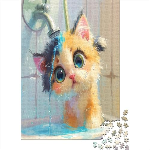 Cute Kat Puzzlespiel 1000 Teile Für Erwachsene, Einzigartige Kunstwerke Und Vorlage - Geburtstagsgeschenk - Spaßige Puzzles Mit Überraschung Von Puzzle in A Bag Puzzel 1000pcs (75x50cm) von NMOTARVIN