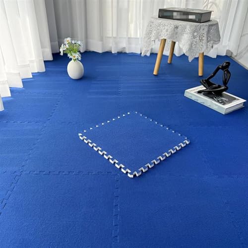 100 Stück Dicke Schaumstoff-Teppichfliesen Mit Rand, 12 X 12 X 0,4 Zoll Große Quadratische Ineinander Greifende Bodenmatte, Weiche Schaumstofffliesen(Dark Blue) von NMVAWIPT