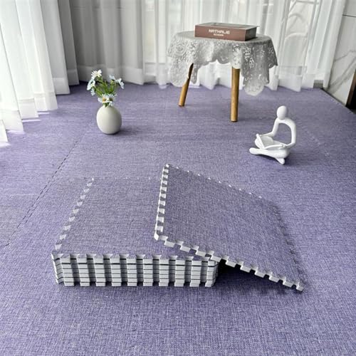 100 Stück Dicke Schaumstoff-Teppichfliesen Mit Rand, 12 X 12 X 0,4 Zoll Große Quadratische Ineinander Greifende Bodenmatte, Weiche Schaumstofffliesen(Purple) von NMVAWIPT