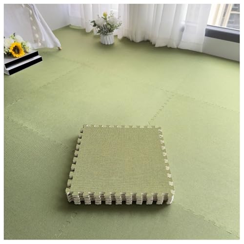 100 Stück Ineinander Greifende Fliesenmatten, 30 X 30 cm, Leicht Zu Reinigende Puzzle-Schaumstoff-Bodenmatten, Eva-Schaumstoff-Teppich for Bürobereichsteppiche(Green,0.6cm) von NMVAWIPT