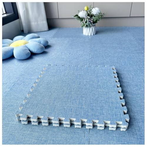 100 Stück Ineinander Greifende Fliesenmatten, 30 X 30 cm, Leicht Zu Reinigende Puzzle-Schaumstoff-Bodenmatten, Eva-Schaumstoff-Teppich for Bürobereichsteppiche(Light Blue,1cm) von NMVAWIPT