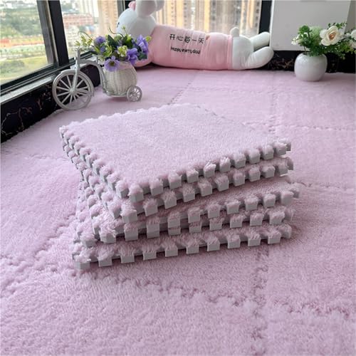 12 X 12 X 0.4 Inch Eva Shaggy Foam Mats, Kids Tiled Puzzle Play Game Mats with Border, Soft Interlocking Carpet Pad, Protective Floor Tiles for Children Girls Room(Pink,100PCS) von NMVAWIPT