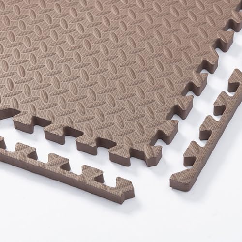 2.5 cm Dicke Schaumstoff-Bodenfliesen Mit Rand Für Kinderzimmer, Spielmatte, Weiche Schaumstoffmatten, Ineinander Greifende Puzzlematten, Schaumstoffteppich(Brown,24PCS) von NMVAWIPT