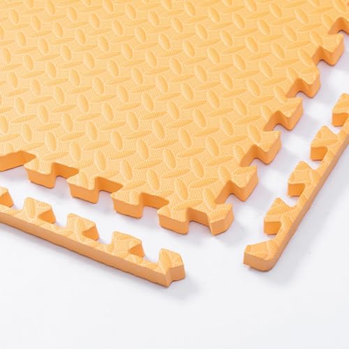 2.5 cm Dicke Schaumstoff-Bodenfliesen Mit Rand Für Kinderzimmer, Spielmatte, Weiche Schaumstoffmatten, Ineinander Greifende Puzzlematten, Schaumstoffteppich(Orange,9PCS) von NMVAWIPT