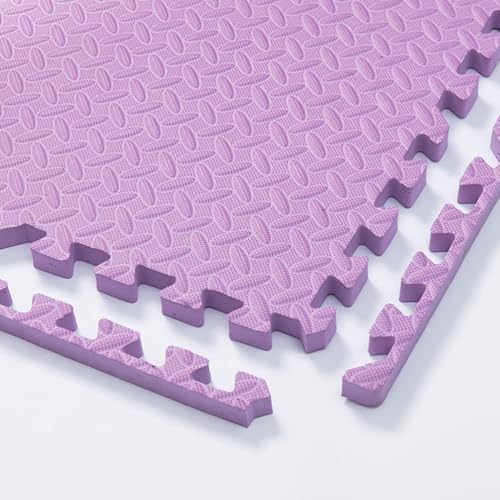 2.5 cm Dicke Schaumstoff-Bodenfliesen Mit Rand Für Kinderzimmer, Spielmatte, Weiche Schaumstoffmatten, Ineinander Greifende Puzzlematten, Schaumstoffteppich(Purple,56PCS) von NMVAWIPT