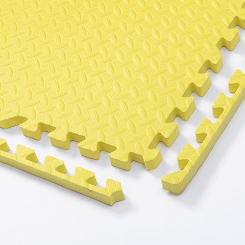 2.5 cm Dicke Schaumstoff-Bodenfliesen Mit Rand Für Kinderzimmer, Spielmatte, Weiche Schaumstoffmatten, Ineinander Greifende Puzzlematten, Schaumstoffteppich(Yellow,24PCS) von NMVAWIPT