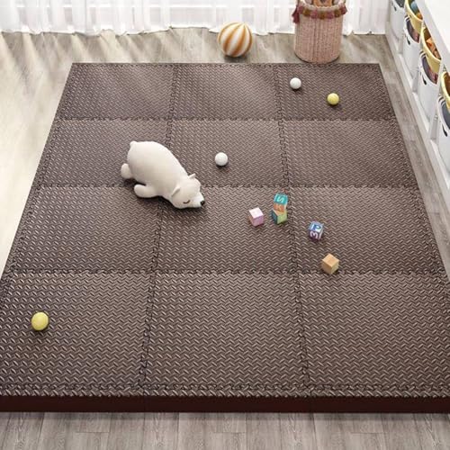 20 Stück 12 X 12 X 1 Zoll Extra Dicke Ineinander Greifende Schaumstoff-Bodenfliesen, Weiche Schaumstoff-Bodenpolsterung, Puzzle-Spielmatte(Coffee) von NMVAWIPT