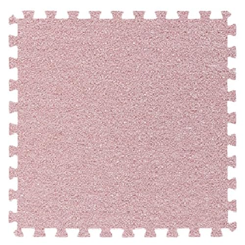 45 Stück Plüsch-Bodenmattenfliesen Aus Schaumstoff, Quadratisch, 30 X 30 X 1 cm, 12 X 12 Zoll, Zottelige Ineinandergreifende Teppichfliesen(Pink) von NMVAWIPT