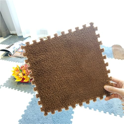 Interlocking Eva Foam Mats with Border, 30 * 30 * 1cm Puzzle Play Mats, Puzzle Rug, Baby Play Mat, Children's Eco Crawling Mat, Extra Thick Baby Foam Mat, Children's Rug(Brown,16PCS) von NMVAWIPT