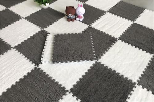 Interlocking Eva Foam Mats with Border, 30 * 30 * 1cm Puzzle Play Mats, Puzzle Rug, Baby Play Mat, Children's Eco Crawling Mat, Extra Thick Baby Foam Mat, Children's Rug(Gray -White,20PCS) von NMVAWIPT