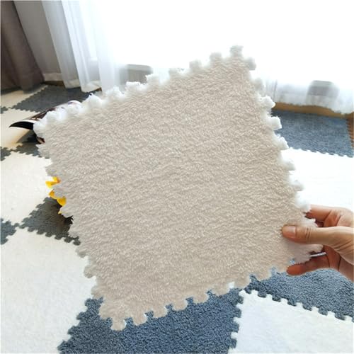 Interlocking Eva Foam Mats with Border, 30 * 30 * 1cm Puzzle Play Mats, Puzzle Rug, Baby Play Mat, Children's Eco Crawling Mat, Extra Thick Baby Foam Mat, Children's Rug(White,24PCS) von NMVAWIPT