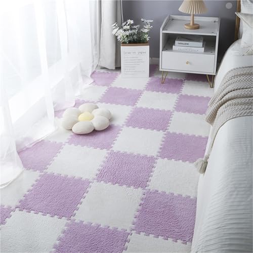 Interlocking Eva Foam Mats with Border, Puzzle Play Mats, Puzzle Rug, Baby Play Mat, Children's Eco Crawling Mat, Extra Thick Baby Foam Mat, Children's Rug(Purple pink,36PCS) von NMVAWIPT