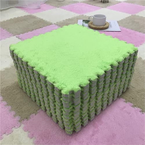 Kinderzimmer Gefliest Puzzle Spielen Matten, Mit Grenze, Flaumig Eva Schaum Matten, Klettern Bereich Teppich Für Heim Spielzimmer(Green,100PCS) von NMVAWIPT