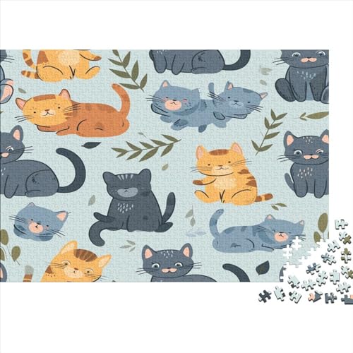 Cartoon Kat Puzzle 1000 Teile Puzzle Erwachsene Schwieriges Schwer Puzzle Für Erwachsene Und Kinder Ab 14 Jahren Puzzel 1000pcs (75x50cm) von NNAWFJXG