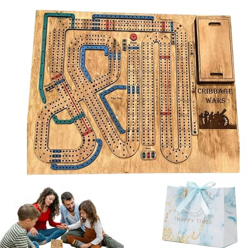 Cribbage Wars Board Game, Cribbage Board Game Set, Cribbage War Game, Wooden Cribbage Board Game Set, Family Board Games for Kids and Adults (1 Pcs) von NNBWLMAEE