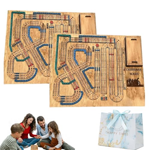 Cribbage Wars Board Game, Cribbage Board Game Set, Cribbage War Game, Wooden Cribbage Board Game Set, Family Board Games for Kids and Adults (2 Pcs) von NNBWLMAEE