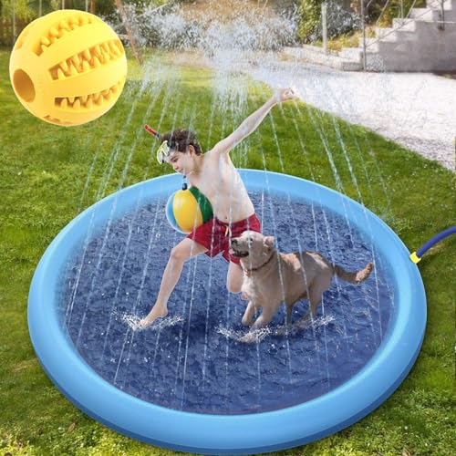 Fido Splash Pool, Fido Splash Pad, Fido Faves Splash Pad, Fidofaves Splash Pad, Thickened Splash Pad Non-Slip Dog Pool, Summer Outdoor Play Water Fun Toy Gift for Kiddie Baby (39.3in,A) von NNBWLMAEE