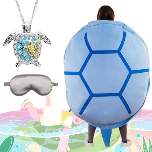 Multifunctional Giant Wearable Turtle Shell Pillow, 40in Creative Turtle Shell Pillow Adult, Weighted Turtle Shell Body Pillow, Big Mega Plush Stuffed Tortoise Shell Pillow Toy (23.6in Blue) von NNBWLMAEE