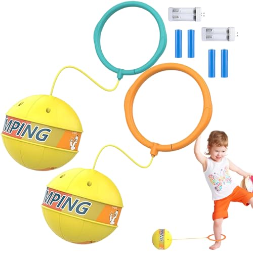 NNBWLMAEE Glowing Bouncing Ball, Sports Swing Ball, Ankle Skipping Toy with Bouncy Ball, Flashing Jump Ring Glowing Jumping Ball for Children & Adults Over 3 Years Old (2PCS-3) von NNBWLMAEE