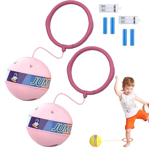 NNBWLMAEE Glowing Bouncing Ball, Sports Swing Ball, Ankle Skipping Toy with Bouncy Ball, Flashing Jump Ring Glowing Jumping Ball for Children & Adults Over 3 Years Old (2PCS-4) von NNBWLMAEE