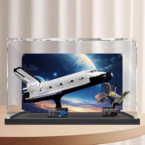 Acryl-Vitrine für Lego 10283 Space Shuttle Discovery, staubdichte Box, Aufbewahrungsbox, transparente Box, Displaybox kompatibel mit Lego 10283 (nur Hülle, kein Modell (Option 1 lackiert) von NNIESSD