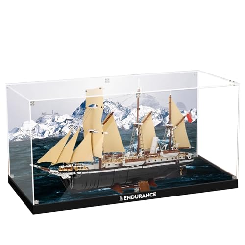 Acryl-Vitrine für Lego 10335 Endurance Expedition Schiffsmodell, staubdichte Displaybox, Aufbewahrungsbox, transparente Box, Displaybox kompatibel mit Lego 10335 (nur Hülle, kein Modell) (Option 1) von NNIESSD