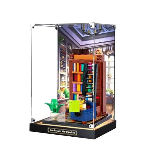 Acryl-Vitrine für Lego 40698 Ein Haus voller Bücher Modell, staubdichte Displaybox, Aufbewahrungsbox, transparente Box, Displaybox kompatibel mit Lego 40698 (nur Hülle, kein Modell) (bemalt) von NNIESSD